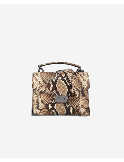 Sac Emily Small En Cuir Python black white