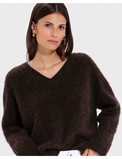 Pull Nuvola Chocolat en Alpaga