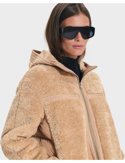 Manteau Maud Camel en Polyester