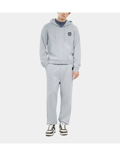 Sweatshirt À Capuche Blason Gris grey melange