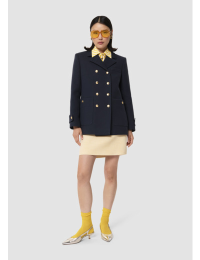 Manteau Mannie bleu nuit en double coton