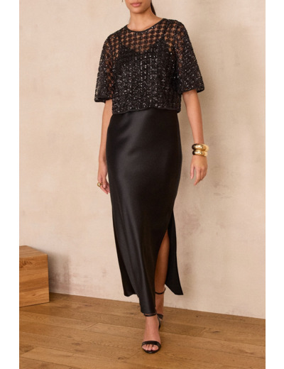 Robe satinée à bretelles REFLET