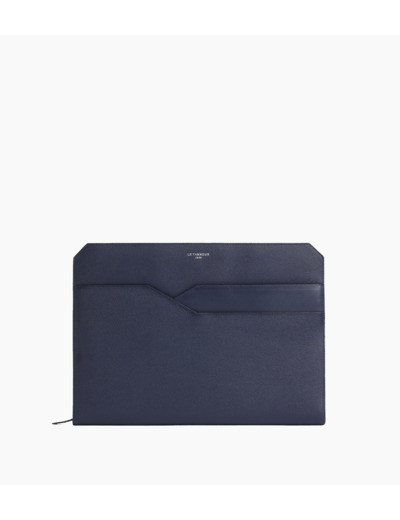 Pochette ordinateur Gaston en cuir grain croisé
