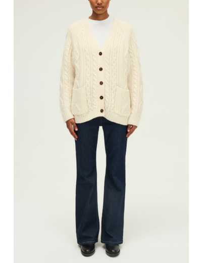 Gilet à torsades en laine - ELOISA