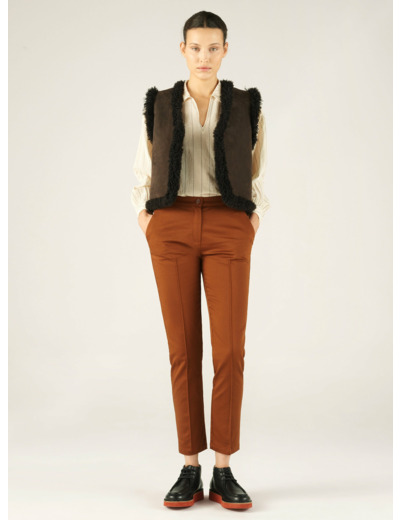 Pantalon droit cannelle