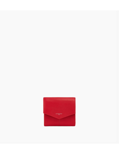 Petit portefeuille à rabat Charlotte en cuir lisse