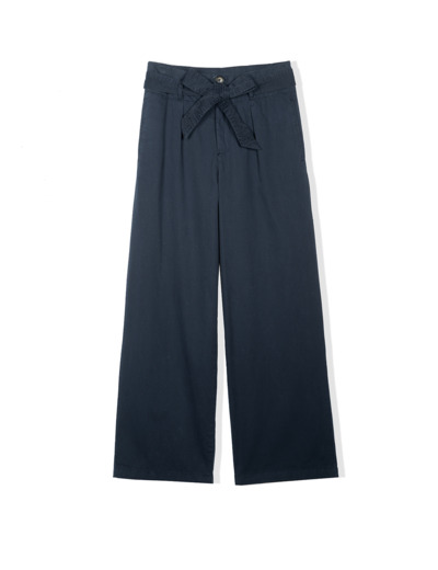 Pantalon taille haute ceinturé