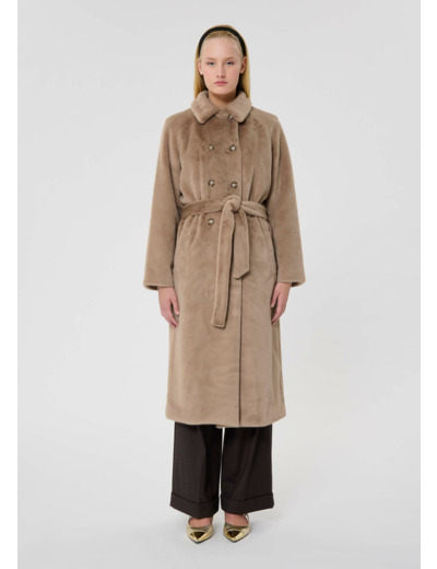 Manteau Isotta Noisette en Polyester