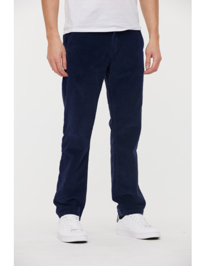 Chino straight jambe droite en velours côtelé, taille medium