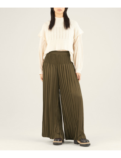 Pantalon large bronze