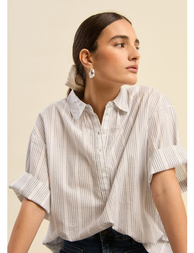 Top à rayures manches courtes