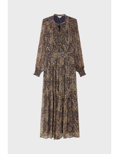 Robe longue imprimée à lurex - SYBILLE