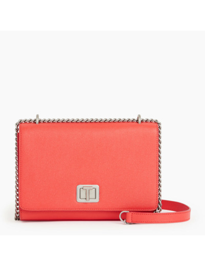 Grand sac bandoulière Eva en cuir grain caviar