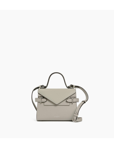 Petit sac à main double rabat Emilie en cuir grainé
