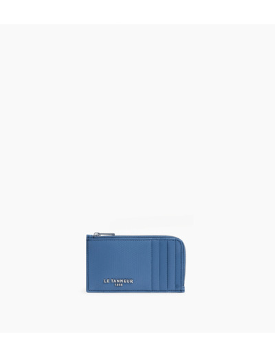 Porte carte large zippé Emile en cuir signature T