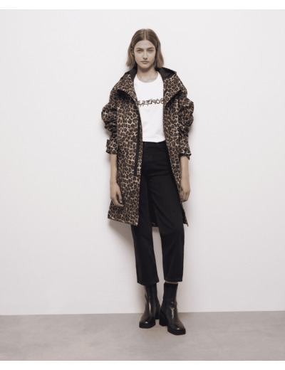 Parka leopard waterproof print leopard
