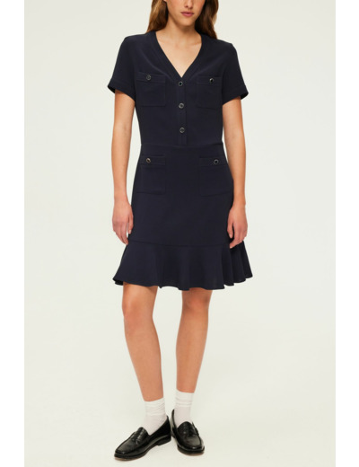 Robe courte cintrée à volants - SYRINN