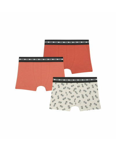 Lot de 3 boxers garçon à motifs Soda Orange Dim Coton Stretch