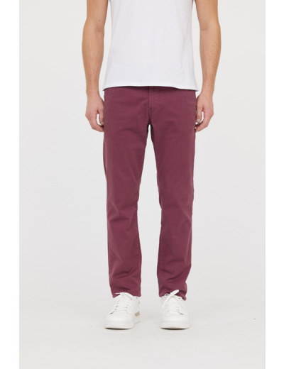 Chino straight jambe droite en gabardine confort, taille medium