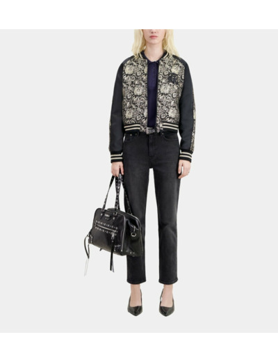 Blouson Jacquard Métallisé Noir black grey