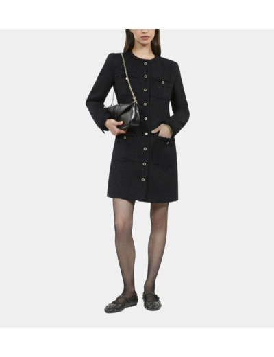 Robe Courte En Tweed Noir black