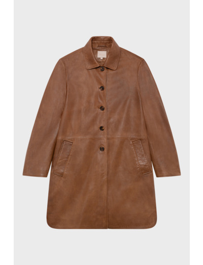 Veste longue en cuir d'agneau - RAFAELA