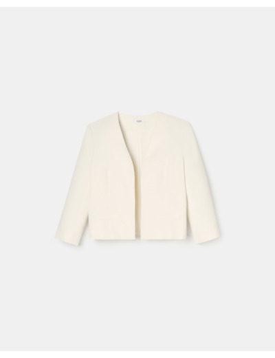 Veste courte en crêpe écrue