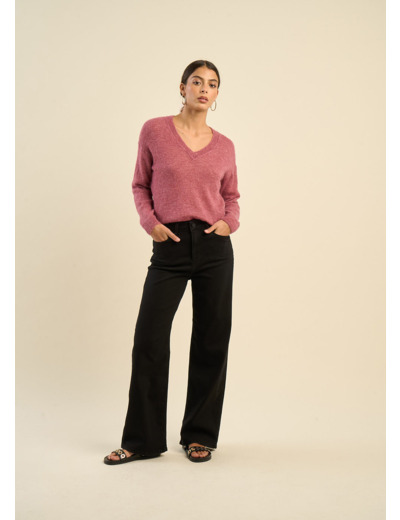 Jean large taille haute