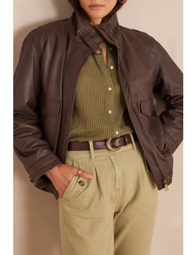 Veste bomber PERLE en cuir