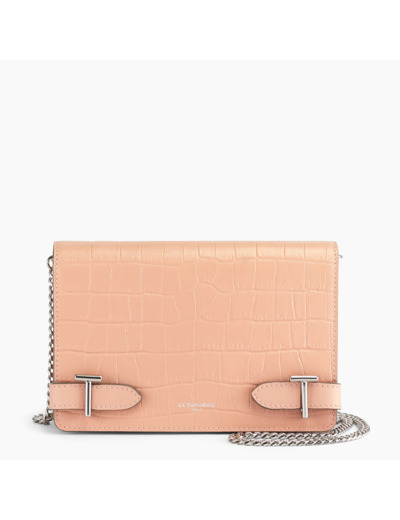 Petit sac bandoulière Emilie en cuir effet croco