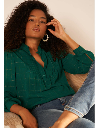 Blouse à col monté avec volant