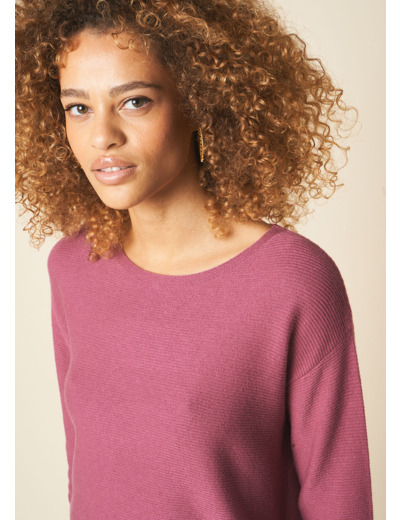 Pull col rond à manches longues