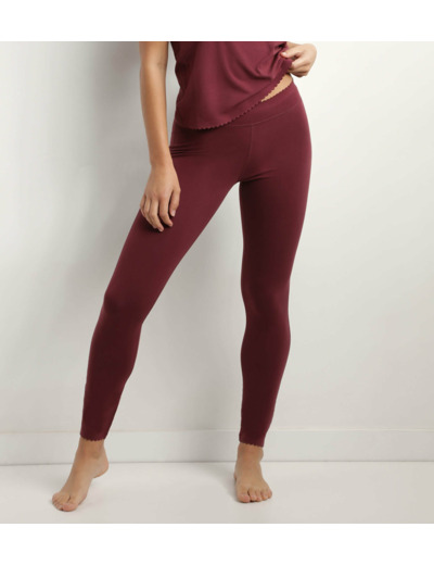 Legging femme opaque en coton stretch Rubis Foncé Body Touch Easy