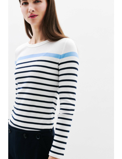 T-shirt lana à rayures