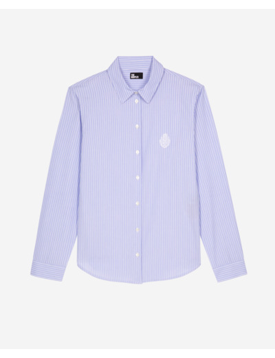 Chemise à rayures en popeline bleue bleu