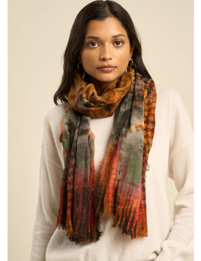 Foulard imprimé en laine