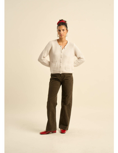 Pantalon en velours à coupe droite