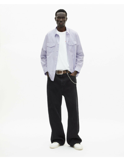 Chemise a manches longues rayee blue white