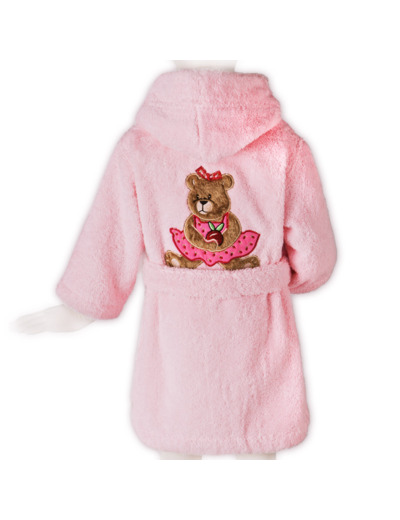 Peignoir Ourson Girl | Peignoir de bain bébé | Tradition des Vosges
