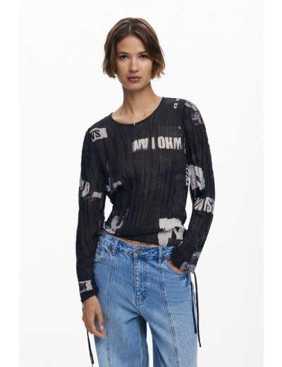 Blouse À Manches Longues En Tissu – Femme