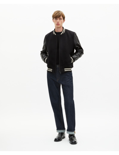 Blouson en laine varsity noir black