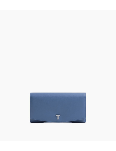 Grand portefeuille zippé Romy en cuir grainé