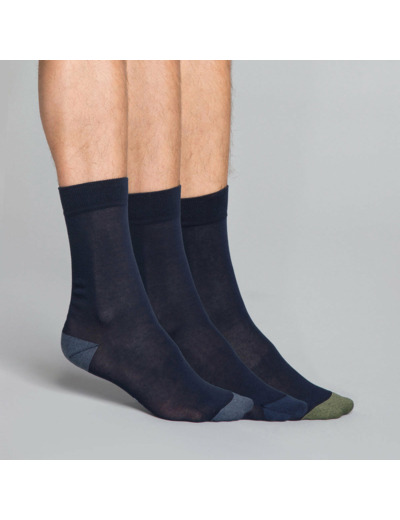 Lot de 3 packs de chaussettes bleu foncé Mix & Match