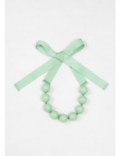 Collier Bella à grosses perles vertes