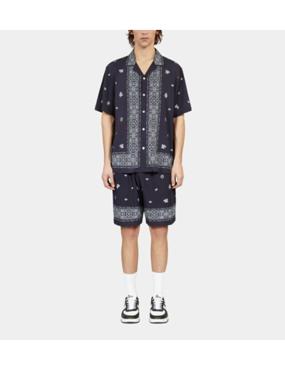 Chemise Imprimée Manches Courtes navy / white