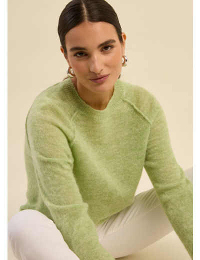 Pull col rond oversize en laine et alpaga