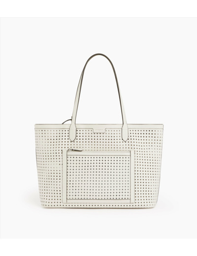 Grand sac cabas Louise en cuir perforé
