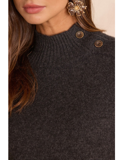 Pull col montant BRADLEY en 100% cachemire - 4 fils