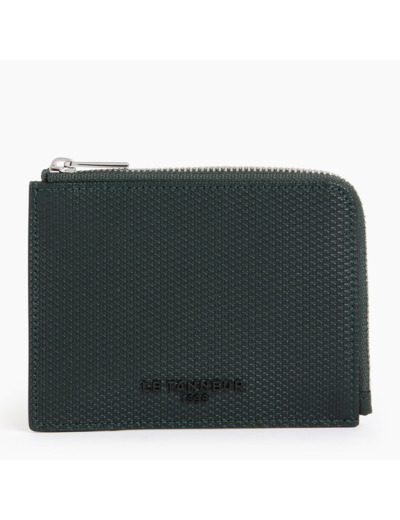 Porte cartes moyen zippé Emile en cuir signature T