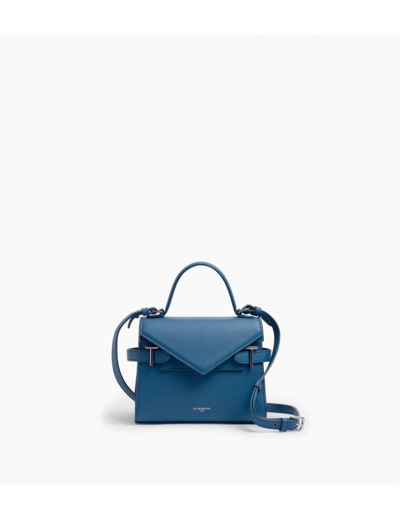 Petit sac à main double rabat Emilie en cuir grainé